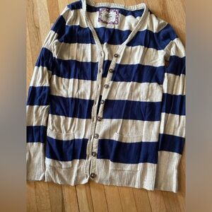 Mini Boden Cashmere Blend Stripe Cardigan 11-12 Years